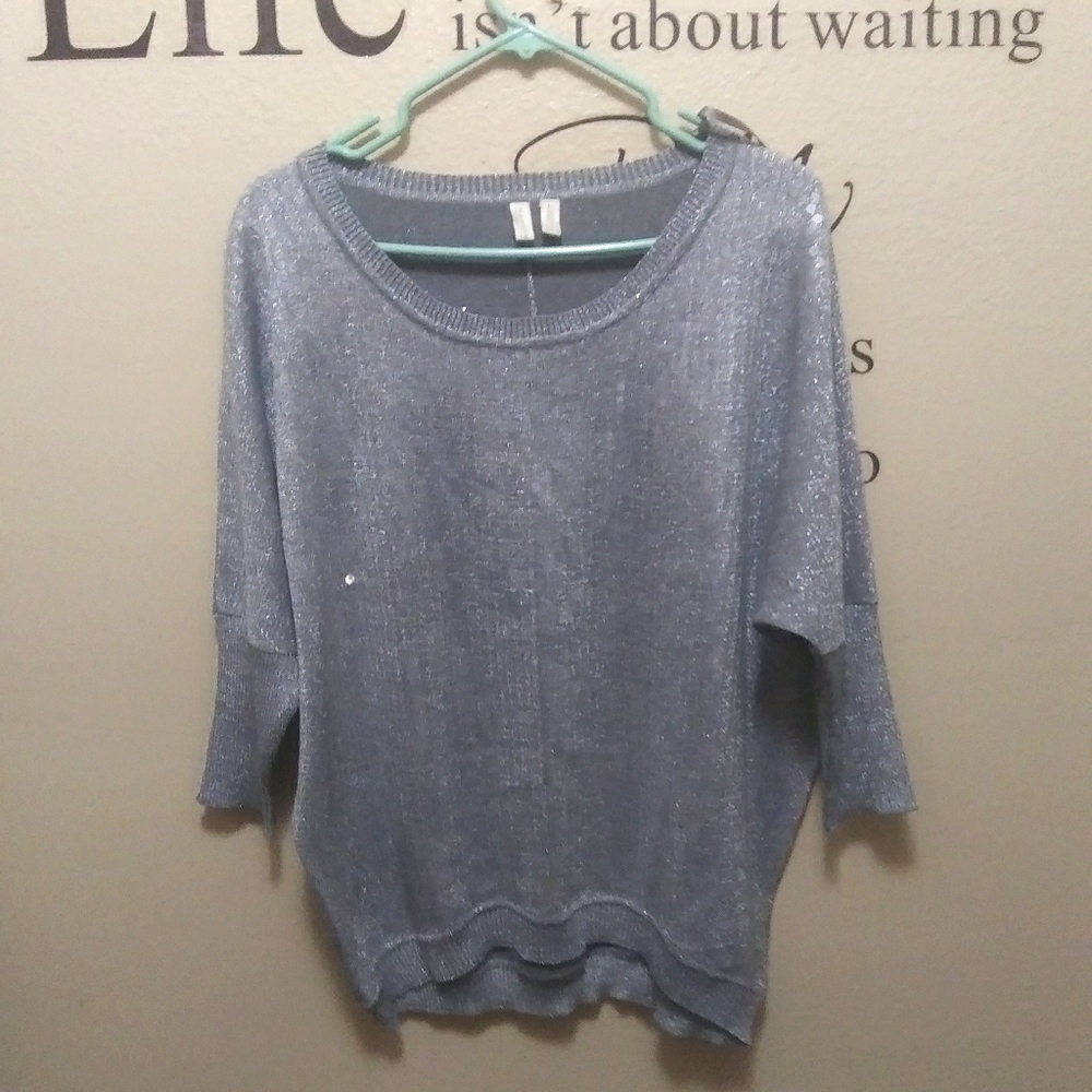 Gray sequin sweater